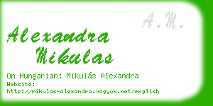 alexandra mikulas business card