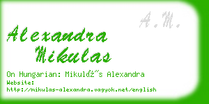 alexandra mikulas business card